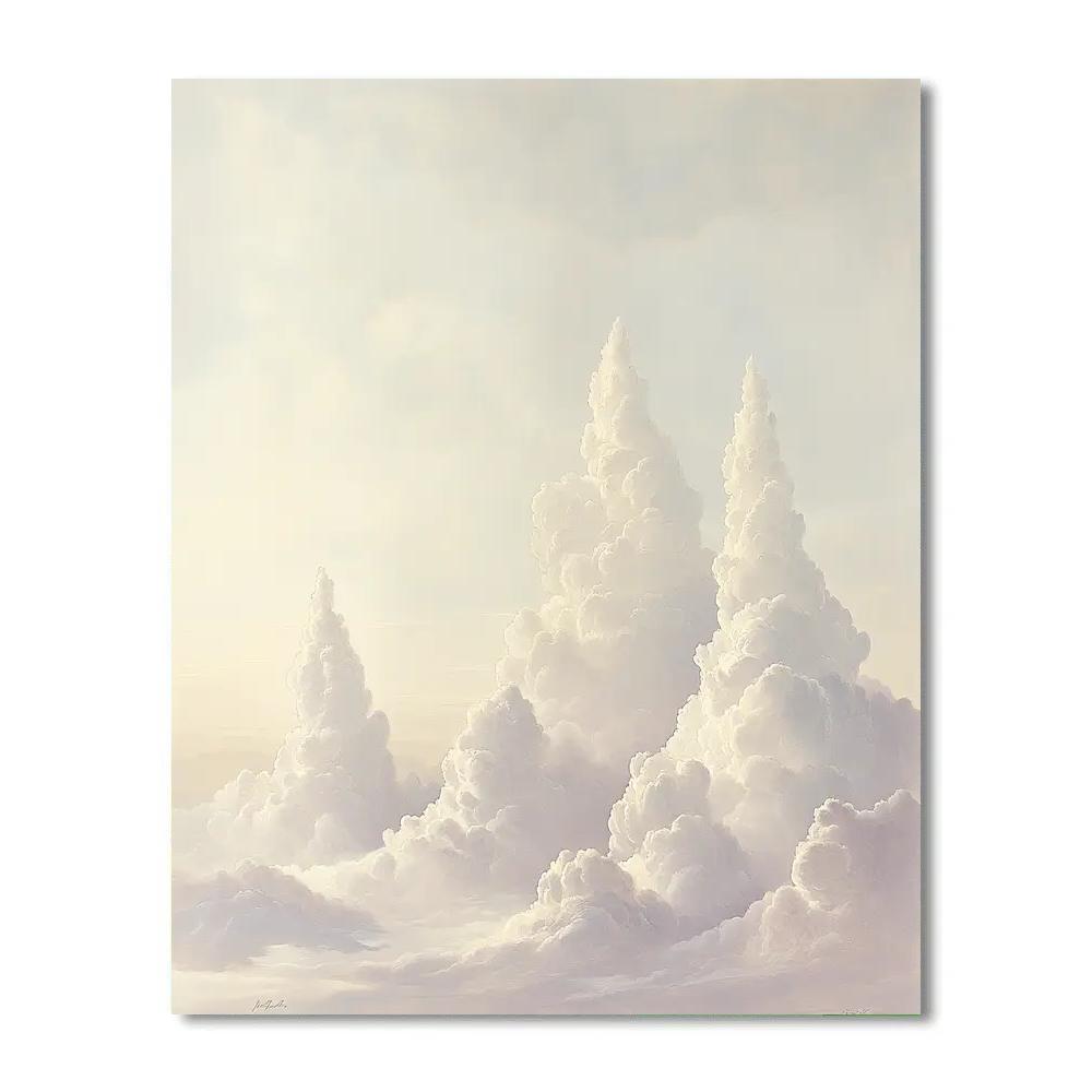 Leonardo Da Vinci Inspired Cloud Cathedral Paint by numbers art