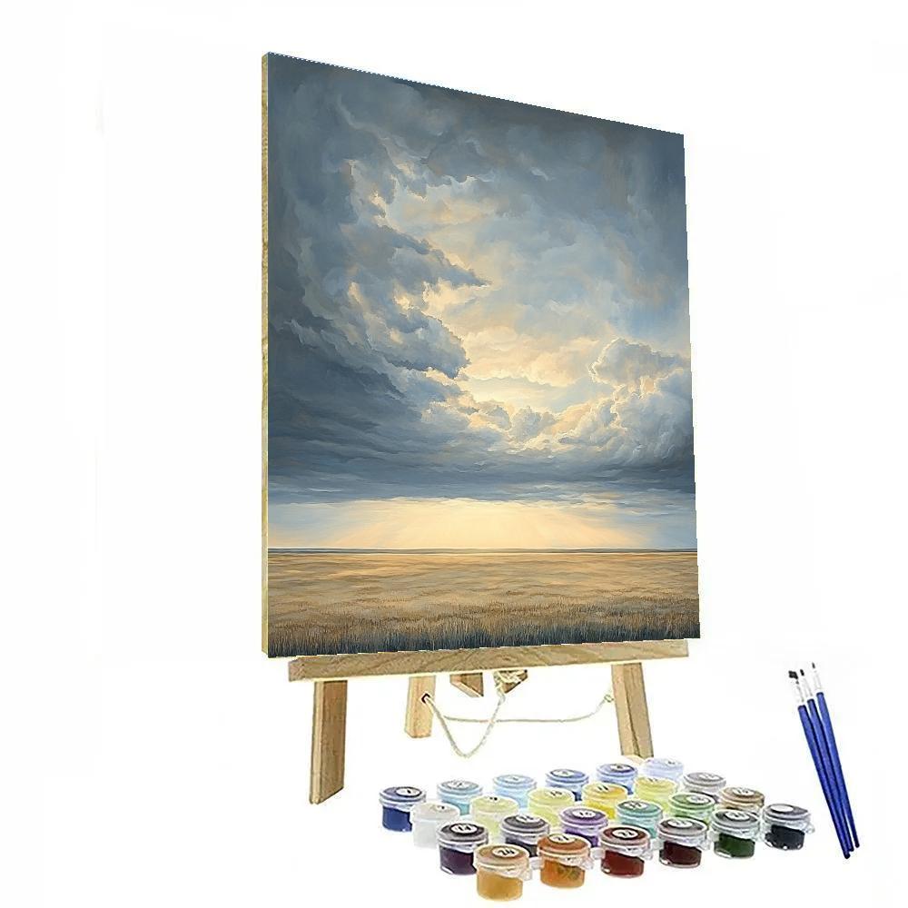 Leonardo Da Vinci Inspired Storm Light Over Plain paint by color