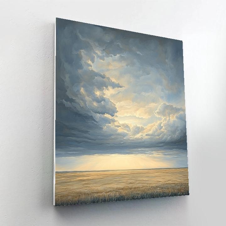 Leonardo Da Vinci Inspired Storm Light Over Plain paint by color