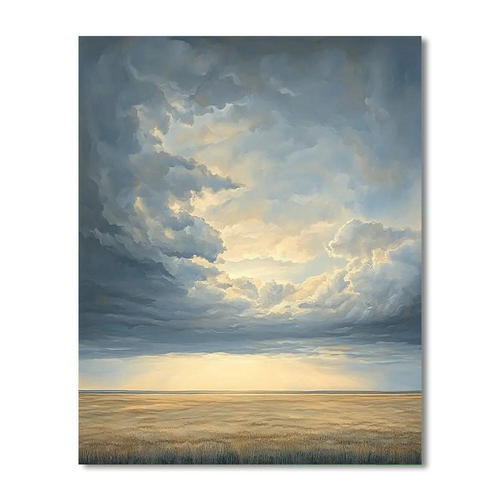 Leonardo Da Vinci Inspired Storm Light Over Plain paint by color