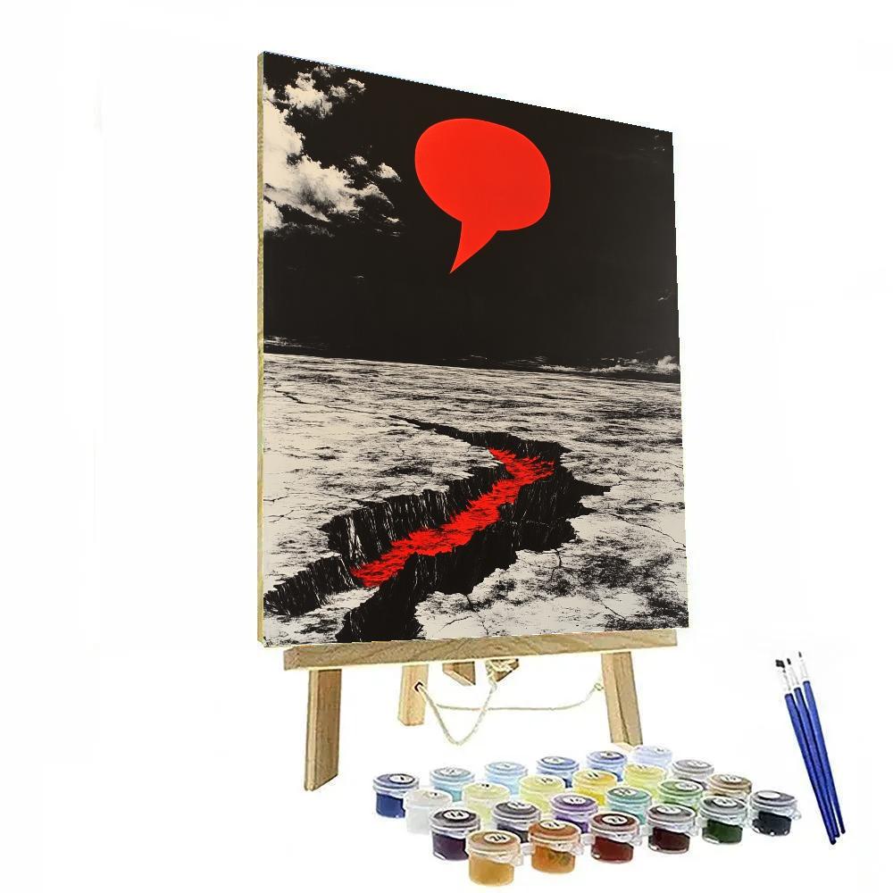 Banksy Inspired Cracked Earth Protest DIY paint by numbers