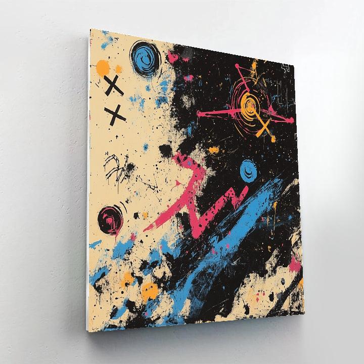 Jean-Michel Basquiat Inspired Cosmic Inner Chaos paint by color