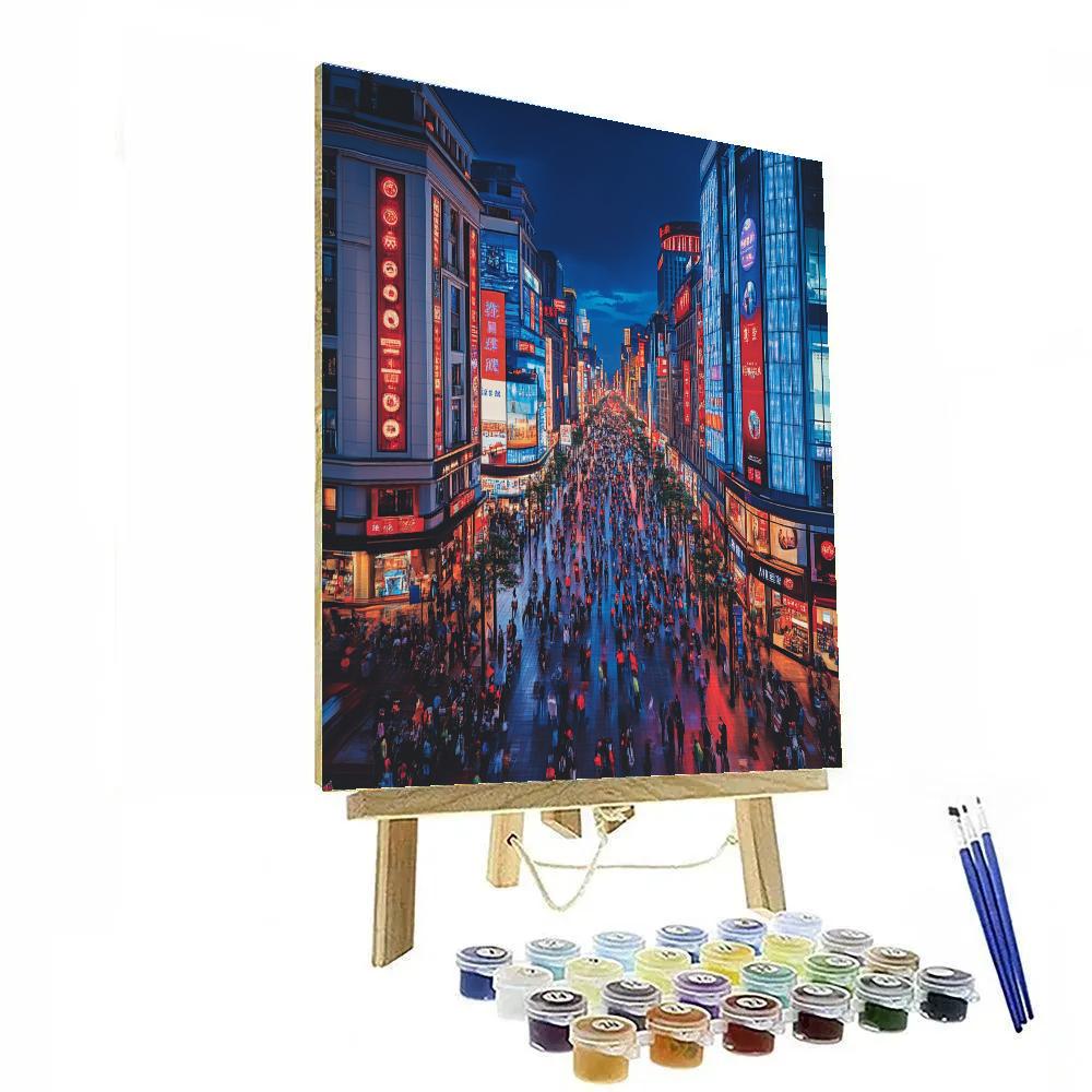 Evening Stroll On Shanghai Nanjing Road China Number painting