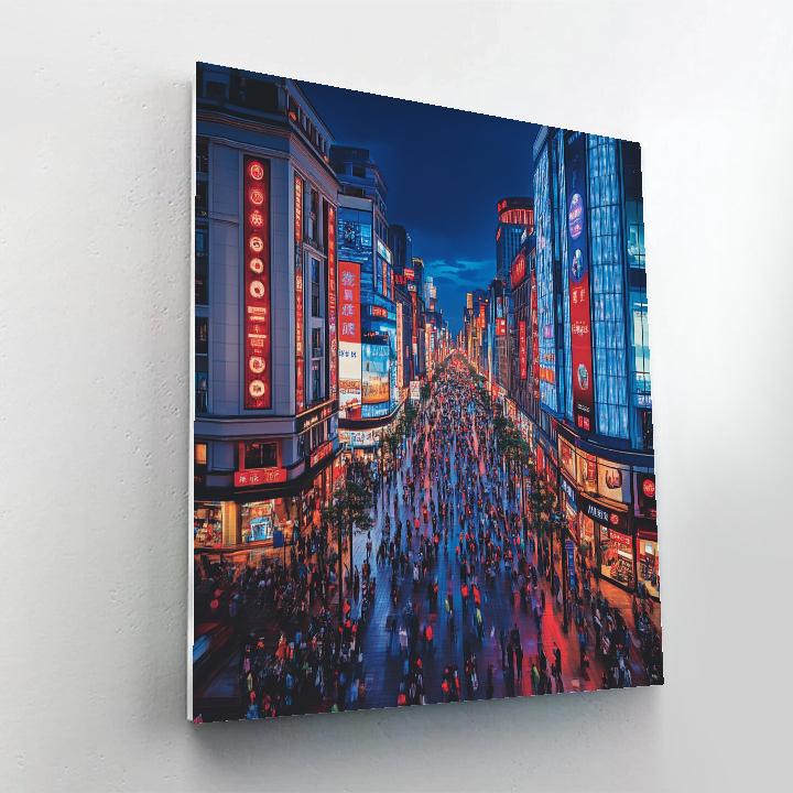 Evening Stroll On Shanghai Nanjing Road China Number painting