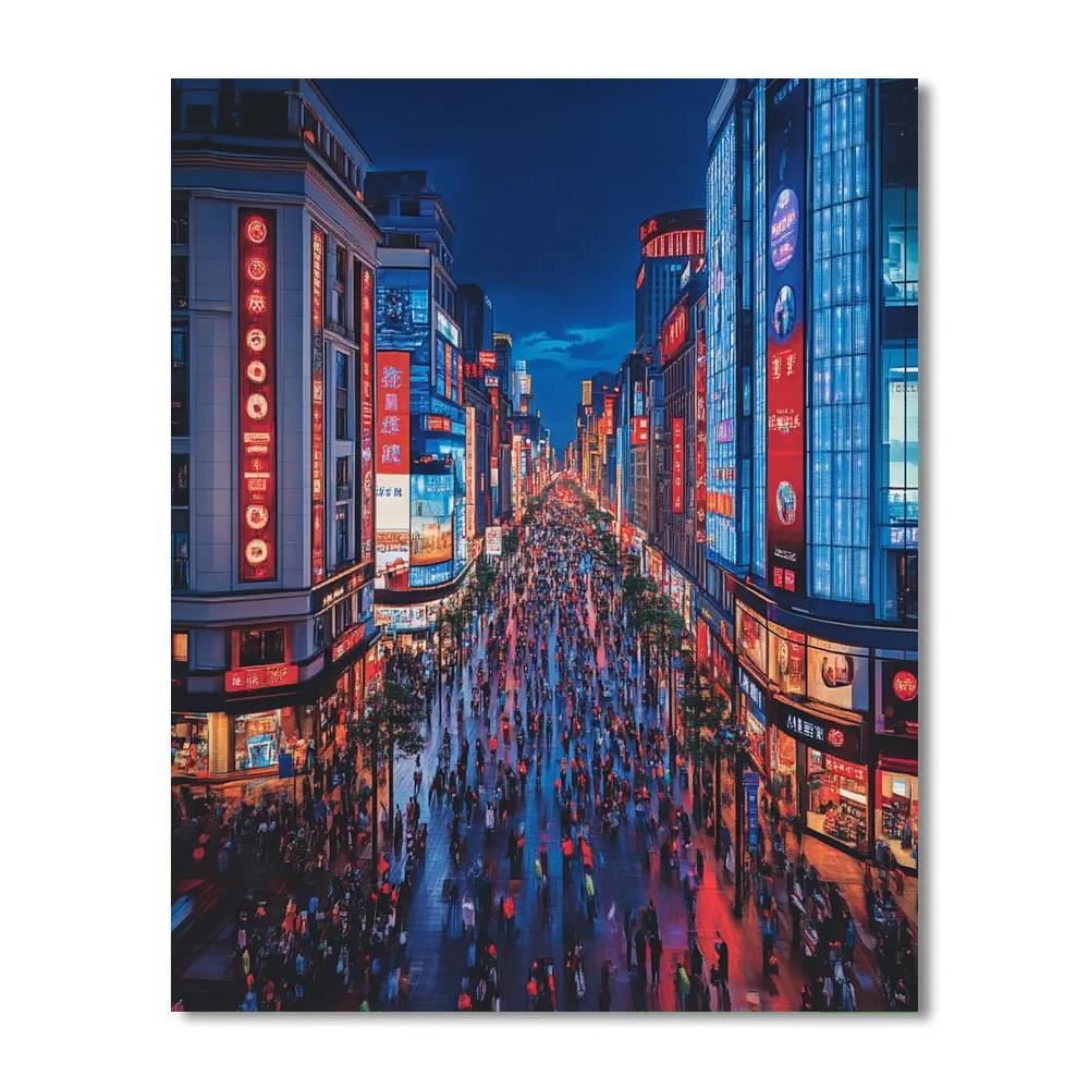 Evening Stroll On Shanghai Nanjing Road China Number painting