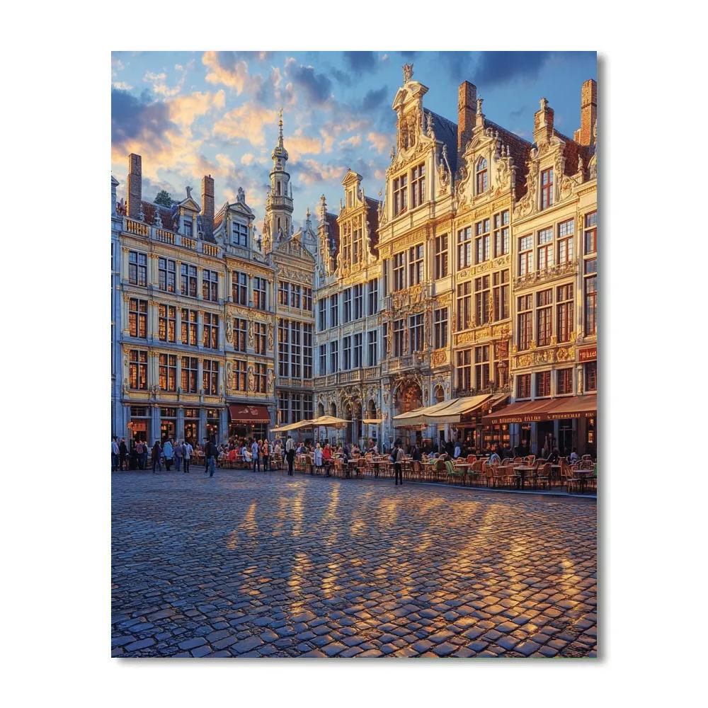 Historic Facades Of Grand Place Brussels Belgium Number painting