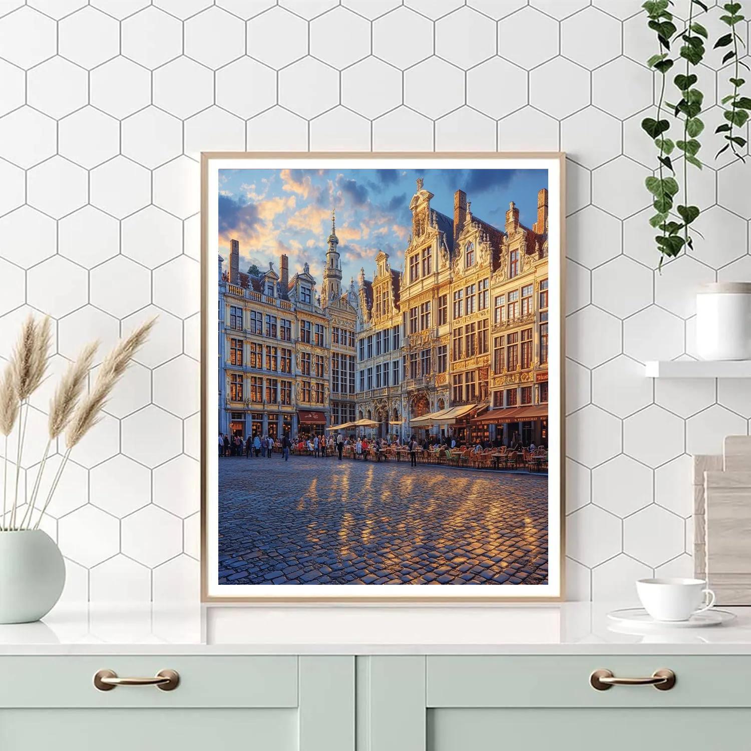 Historic Facades Of Grand Place Brussels Belgium Number painting