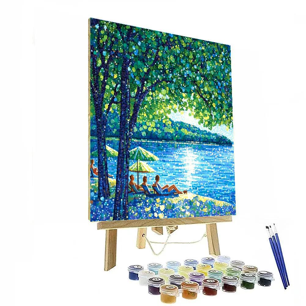 Seurat Inspired Sunday By The Lake Numbered painting kits