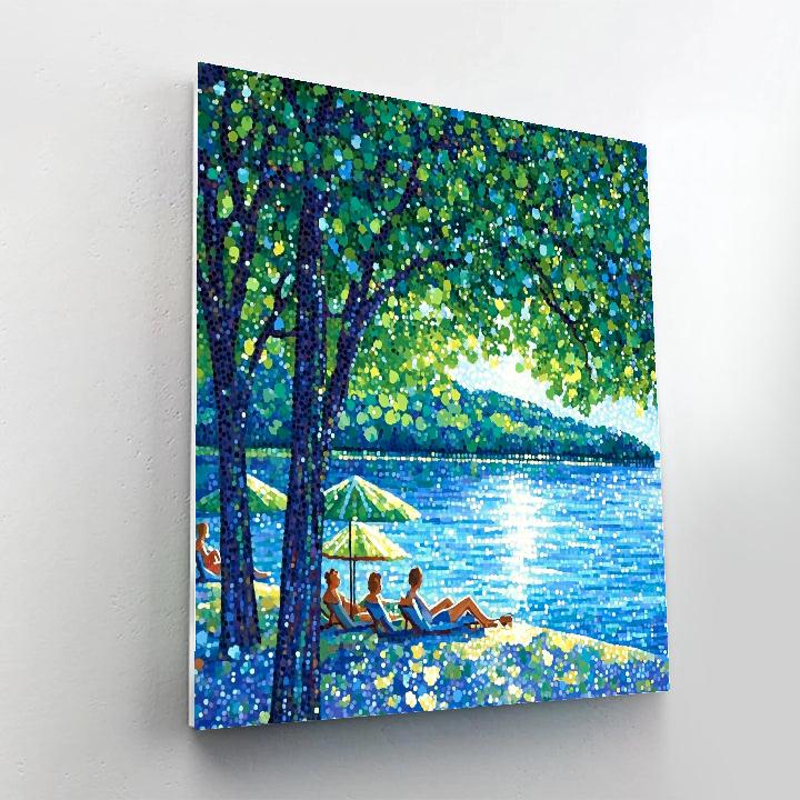 Seurat Inspired Sunday By The Lake Numbered painting kits