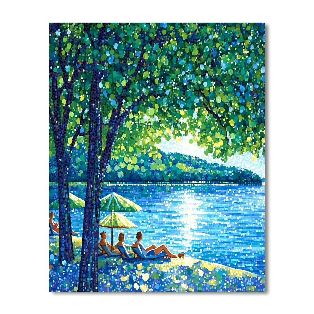 Seurat Inspired Sunday By The Lake Numbered painting kits