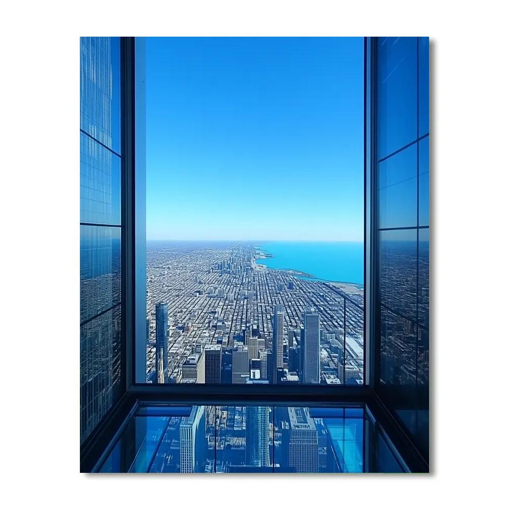 Skyline From Skydeck Chicago United States Numbered painting kits