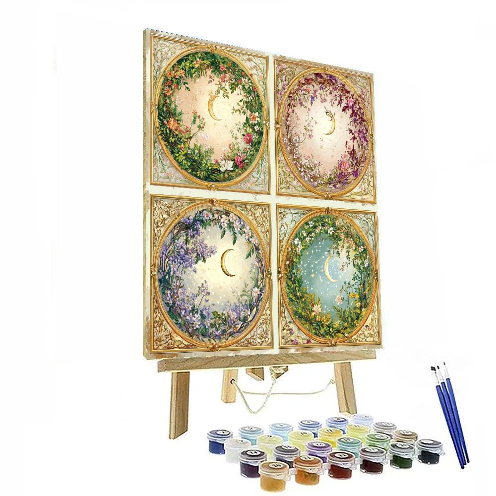 Alphonse Mucha Inspired Celestial Garden Of Seasons Paint by numbers art