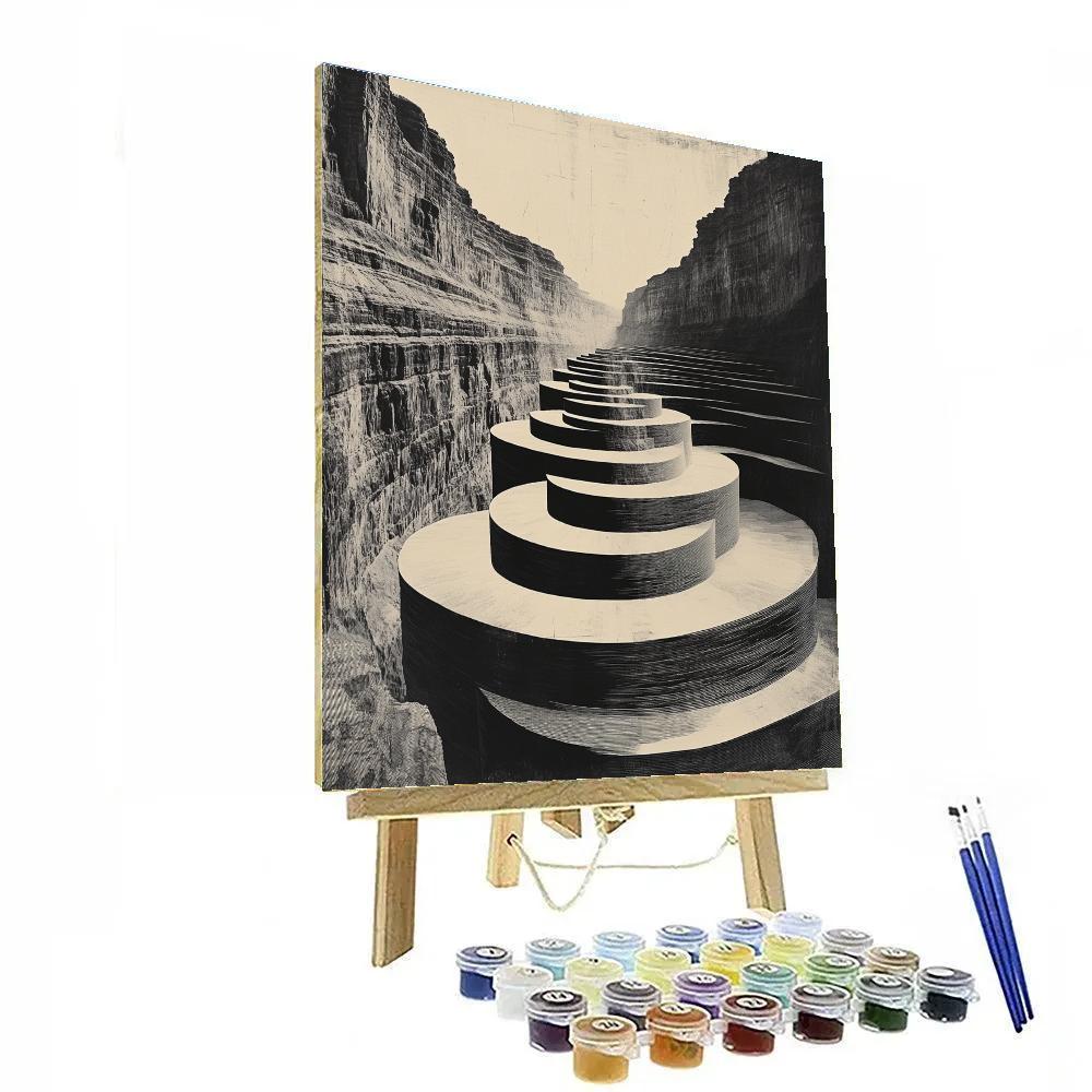 M.C. Escher Inspired Infinite Fractal Canyon Paint by numbers kits