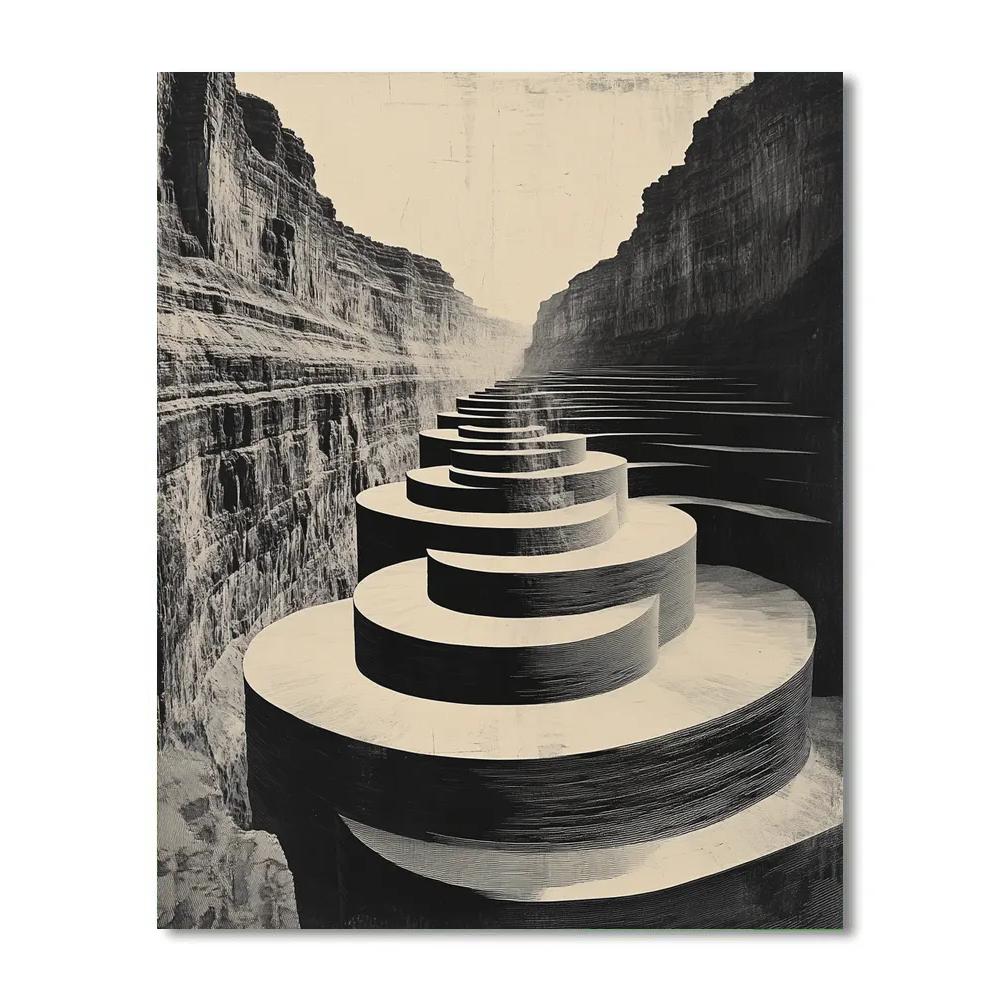 M.C. Escher Inspired Infinite Fractal Canyon Paint by numbers kits