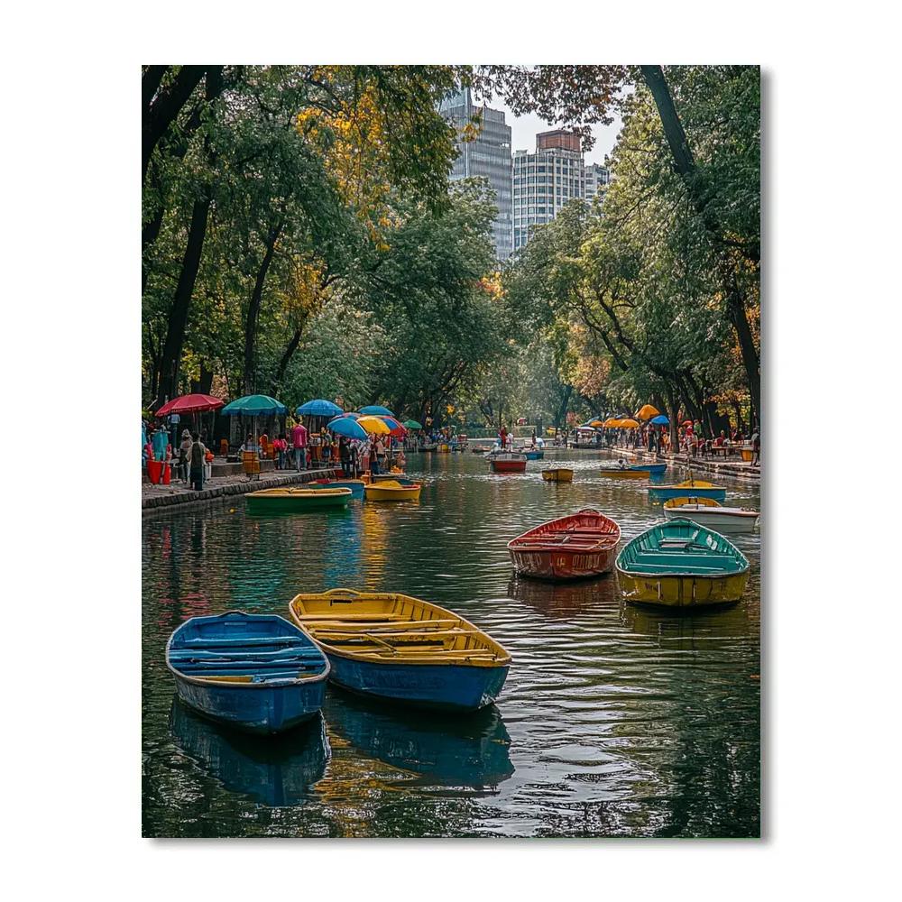 City Park Lake In Chapultepec Mexico City Mexico Number painting