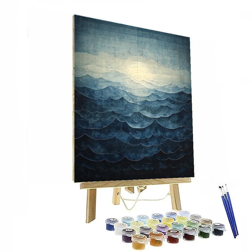 Leonardo Da Vinci Inspired Whale Song Topography paint by color