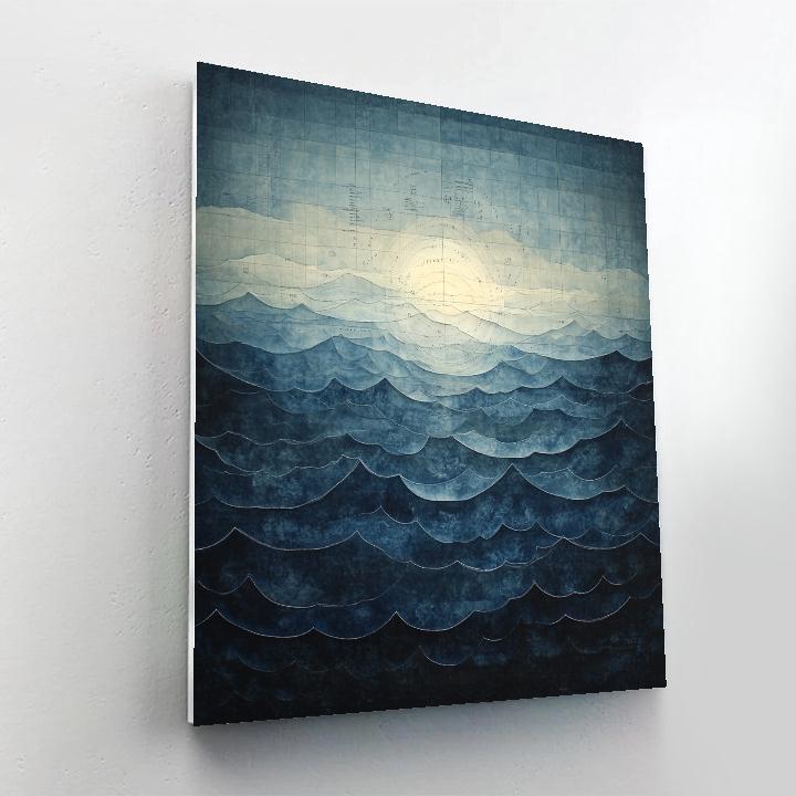 Leonardo Da Vinci Inspired Whale Song Topography paint by color