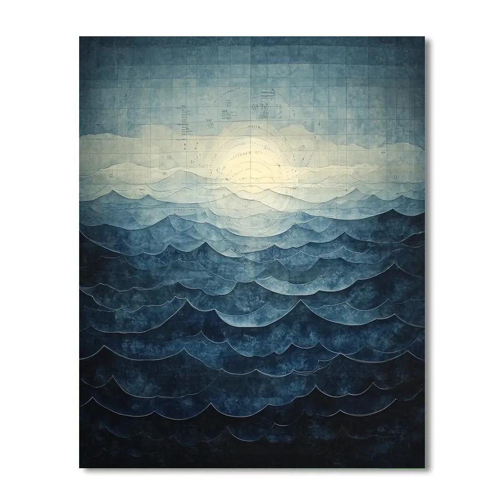 Leonardo Da Vinci Inspired Whale Song Topography paint by color