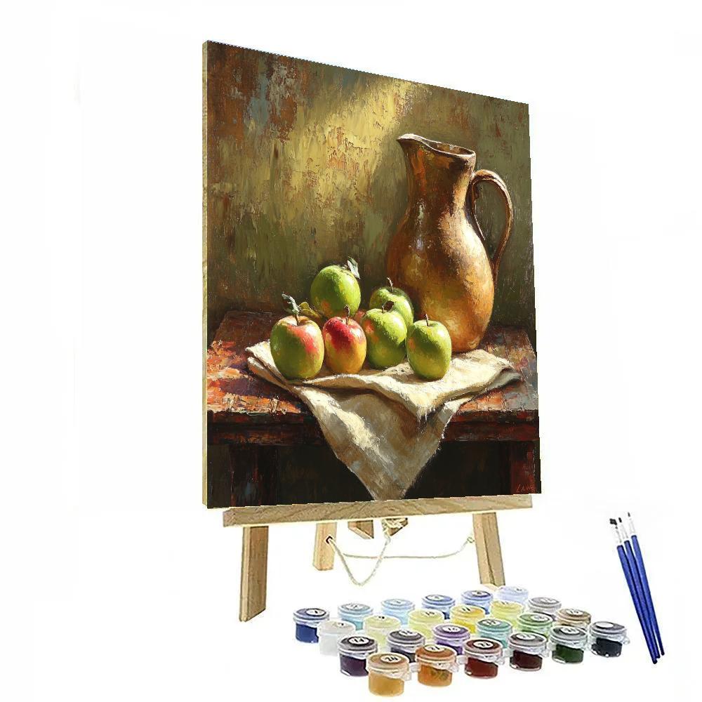 Cezanne Inspired Apples And Jug DIY paint by numbers