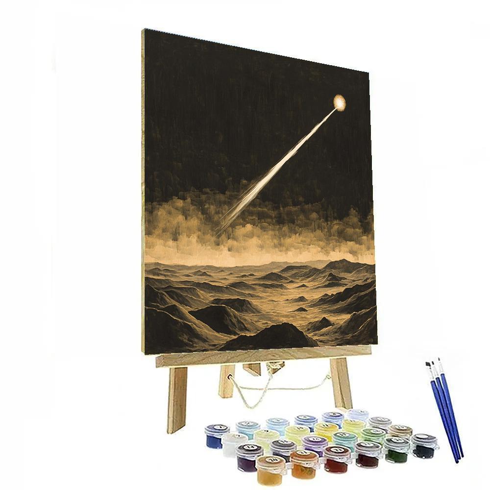 Francisco Goya Inspired Meteor Trail Above Barren Hills Paint by numbers kits