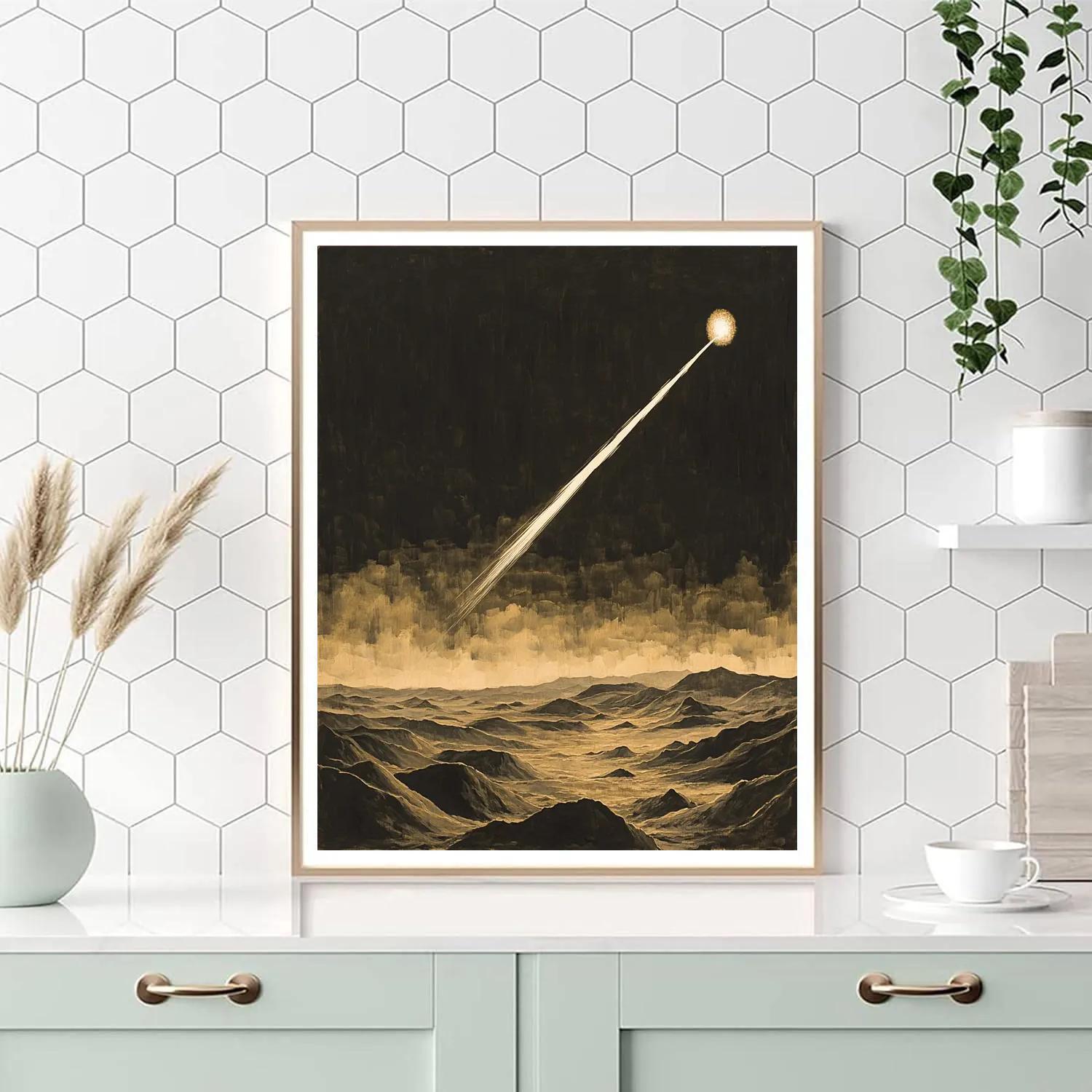 Francisco Goya Inspired Meteor Trail Above Barren Hills Paint by numbers kits