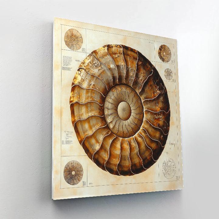 Leonardo Da Vinci Inspired Fossil Spiral Study paint by number