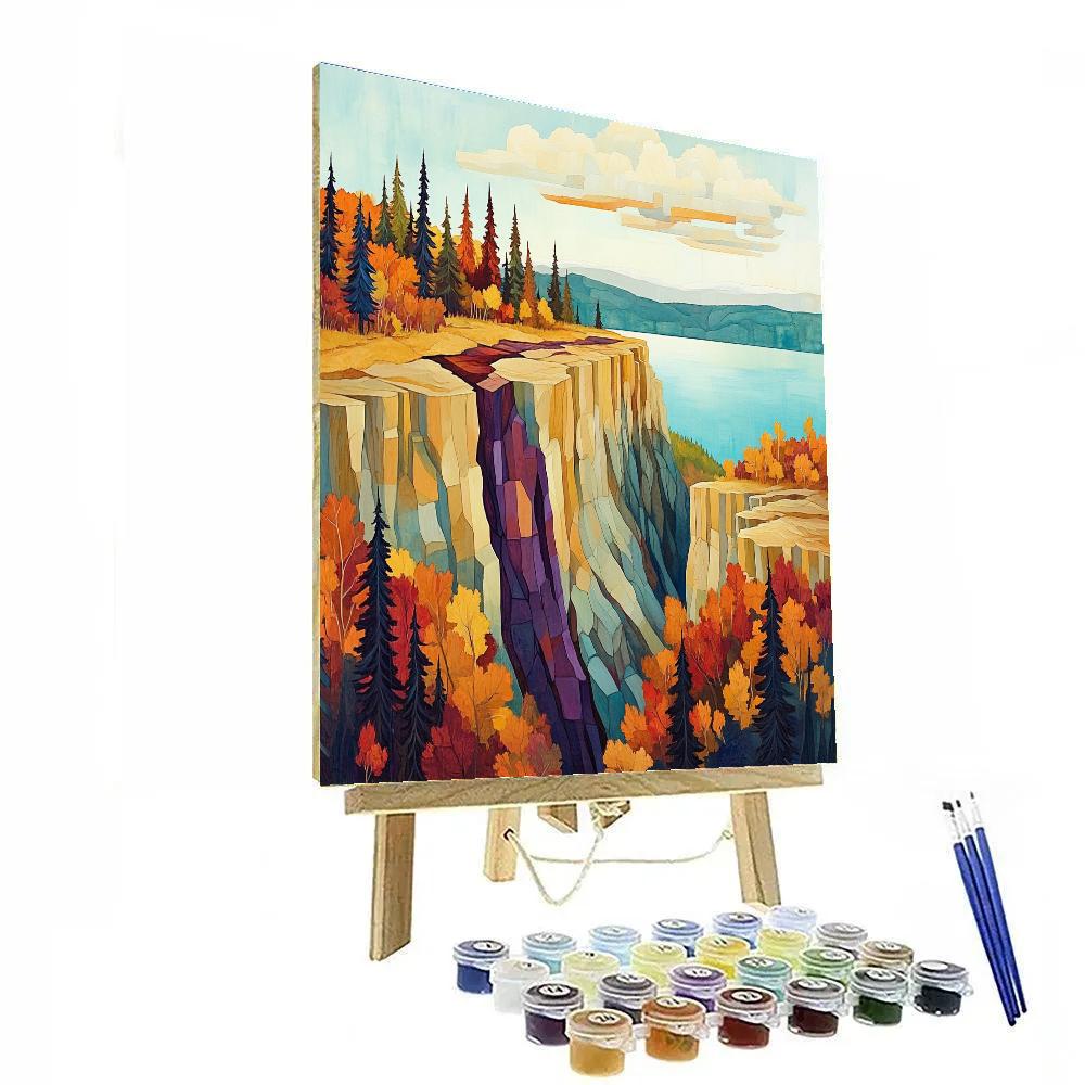 Franklin Carmichael Inspired Autumn Ravine Under Crystal Sky Painting by numbers kit
