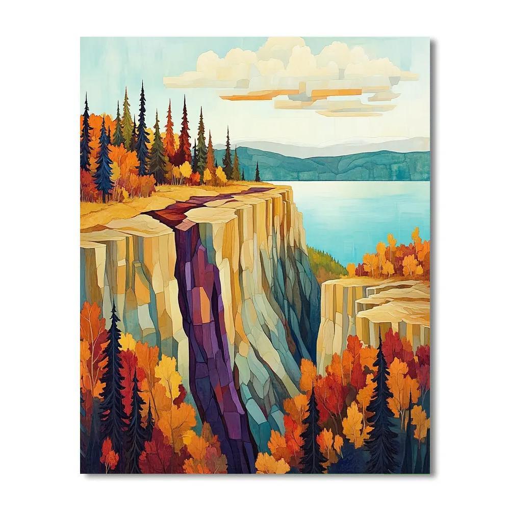 Franklin Carmichael Inspired Autumn Ravine Under Crystal Sky Painting by numbers kit
