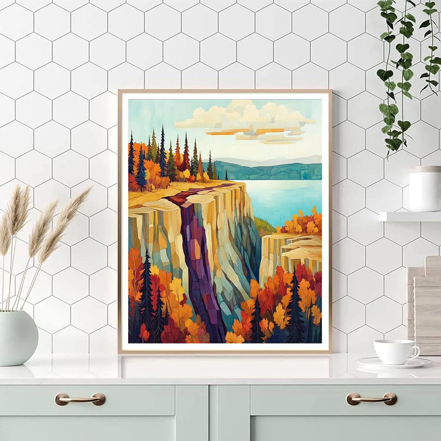 Franklin Carmichael Inspired Autumn Ravine Under Crystal Sky Painting by numbers kit