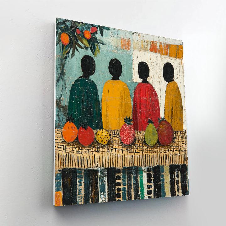 Gauguin Inspired Tropical Market paint by numbers