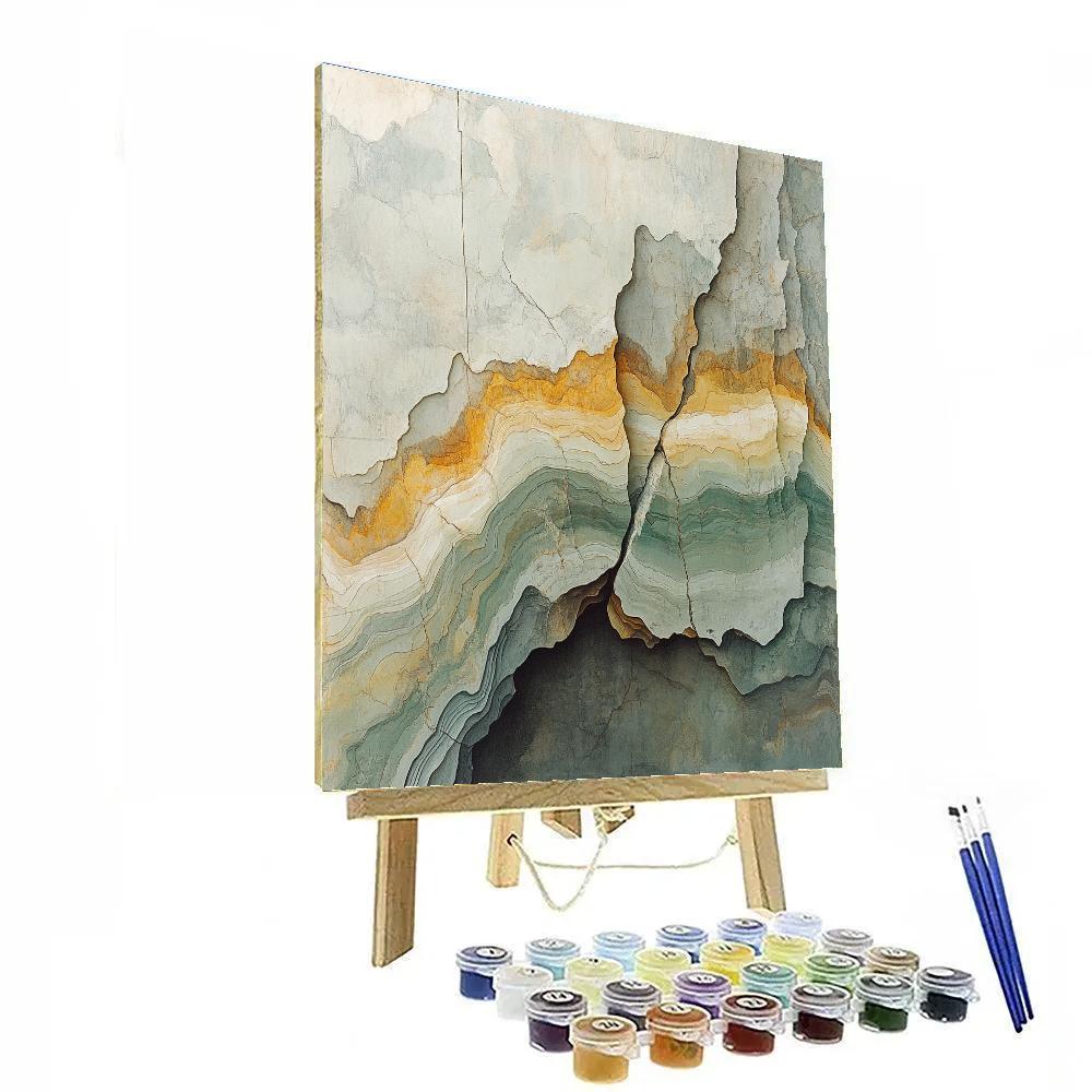 Leonardo Da Vinci Inspired Mineral Vein Landscape paint by number