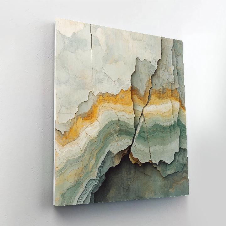 Leonardo Da Vinci Inspired Mineral Vein Landscape paint by number