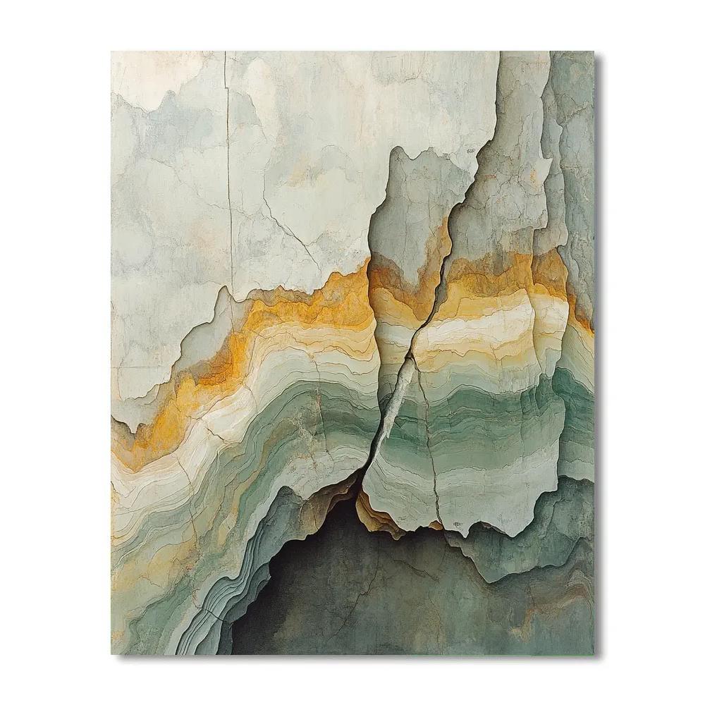 Leonardo Da Vinci Inspired Mineral Vein Landscape paint by number
