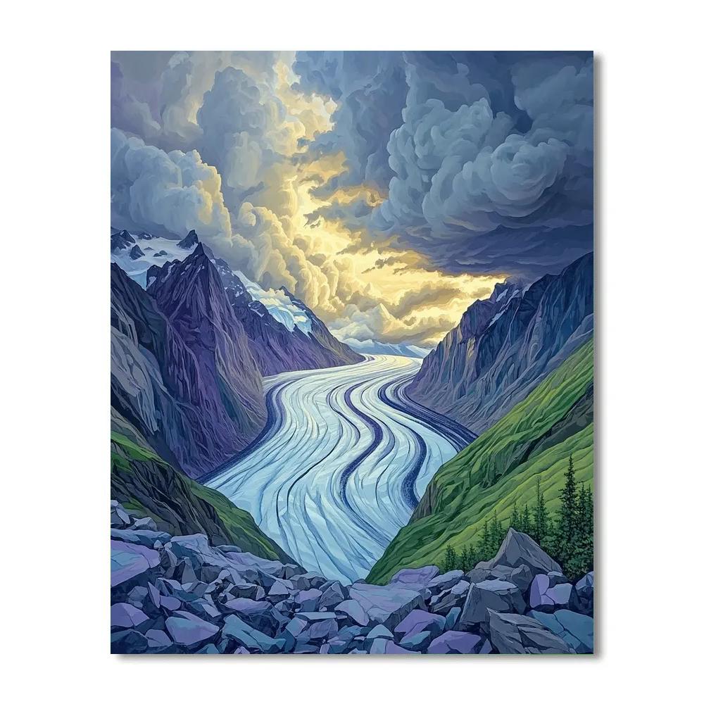 Frederick Varley Inspired Stormlight Over Glacier Valley Number painting