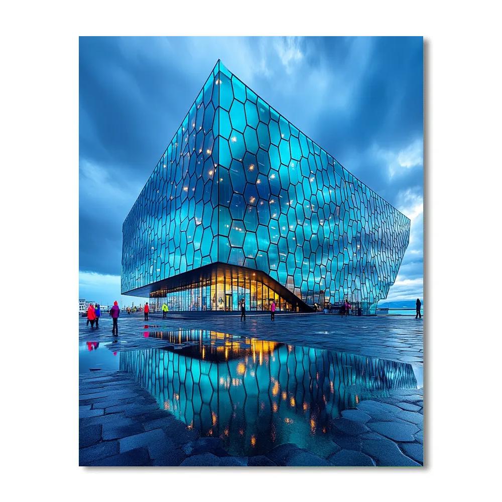 Harpa Concert Hall Facets Reykjavik Iceland Paint by numbers kits