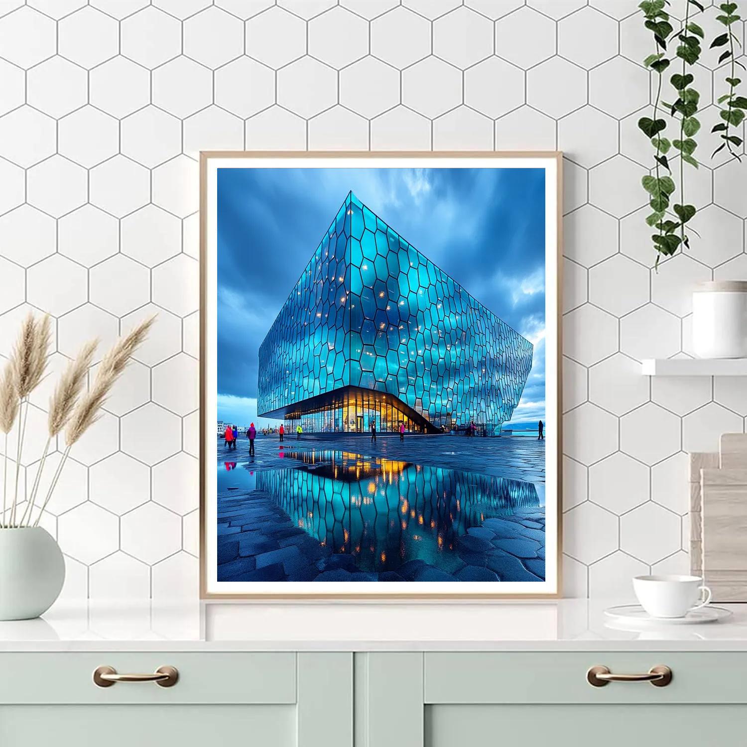 Harpa Concert Hall Facets Reykjavik Iceland Paint by numbers kits