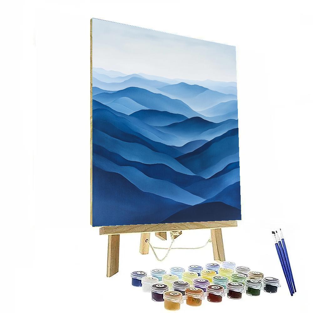 O Keeffe Inspired Blue Mountain paint by number