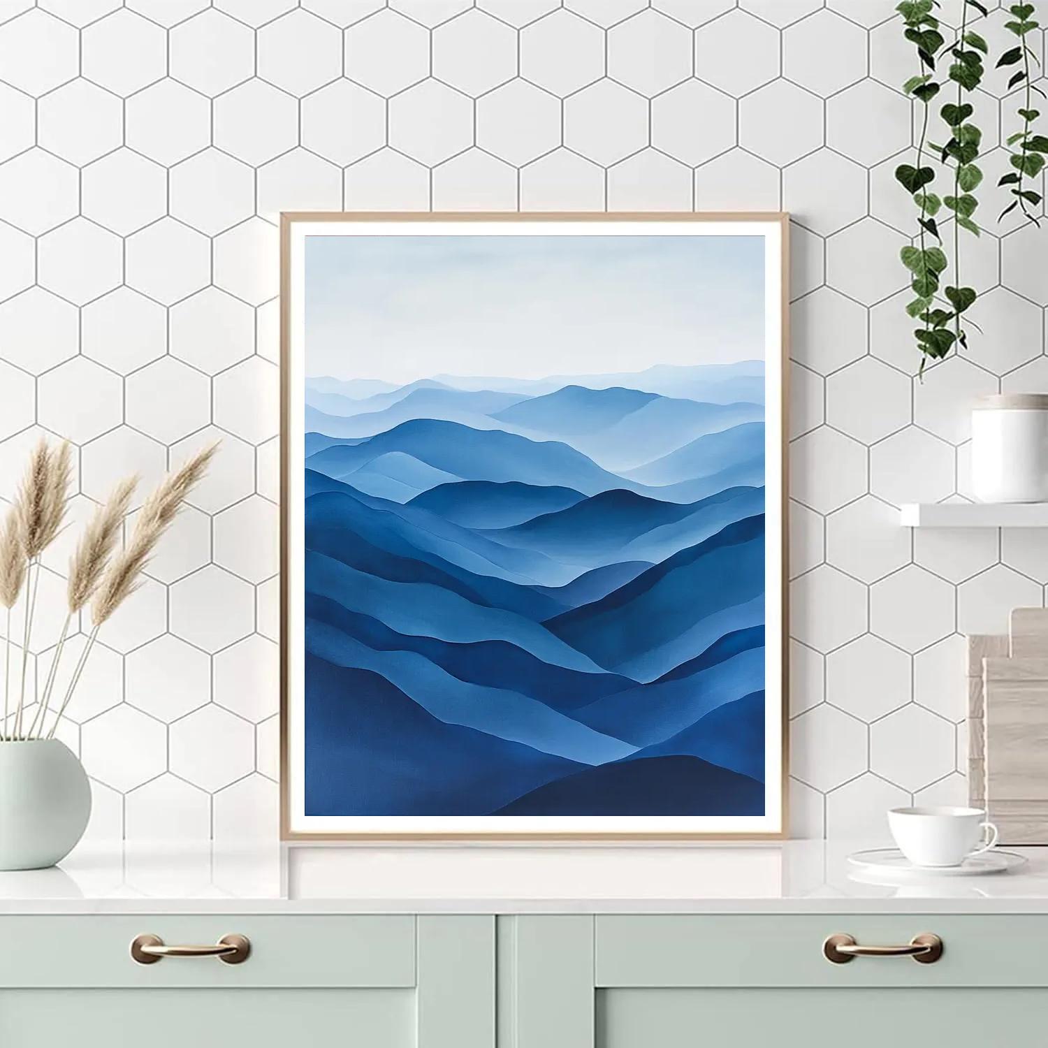 O Keeffe Inspired Blue Mountain paint by number