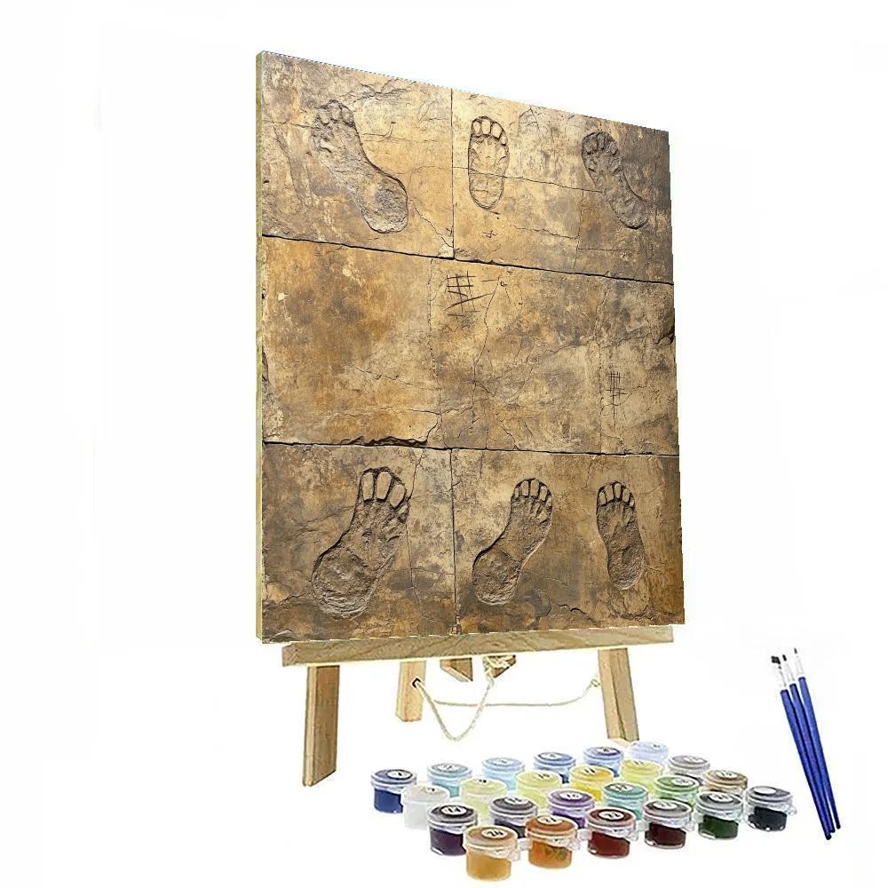 Leonardo Da Vinci Inspired Dinosaur Footfall Impressions DIY paint by numbers