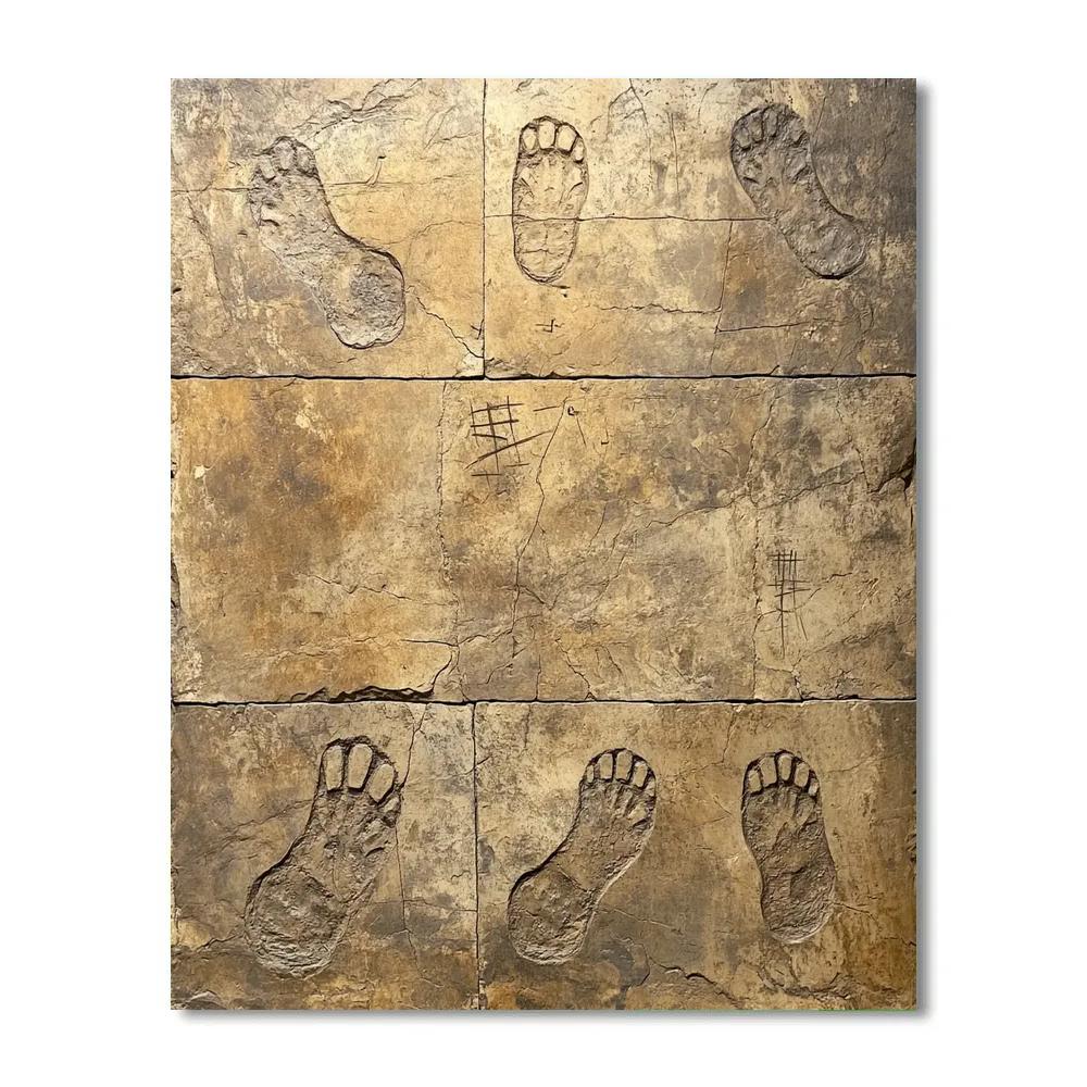 Leonardo Da Vinci Inspired Dinosaur Footfall Impressions DIY paint by numbers