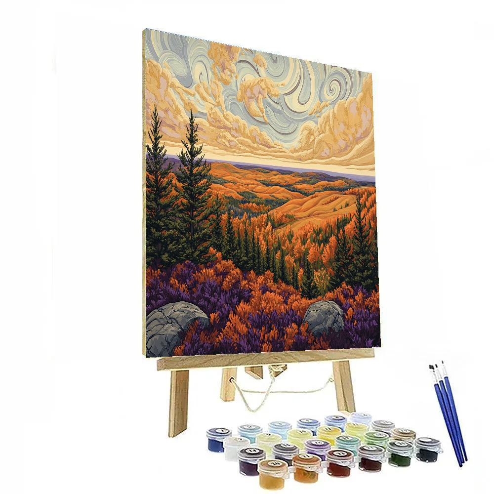 J E H MacDonald Inspired Algoma Ridge In Copper Autumn Light Painting by numbers kit