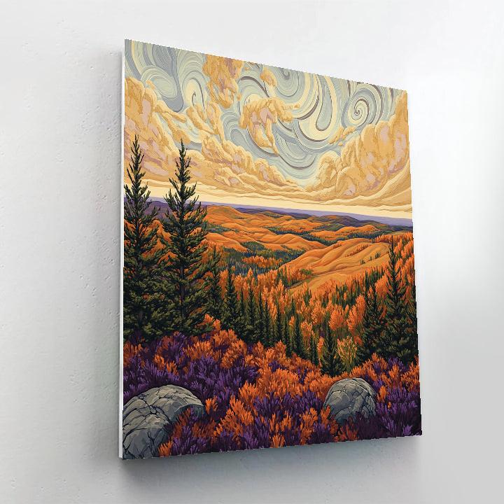 J E H MacDonald Inspired Algoma Ridge In Copper Autumn Light Painting by numbers kit