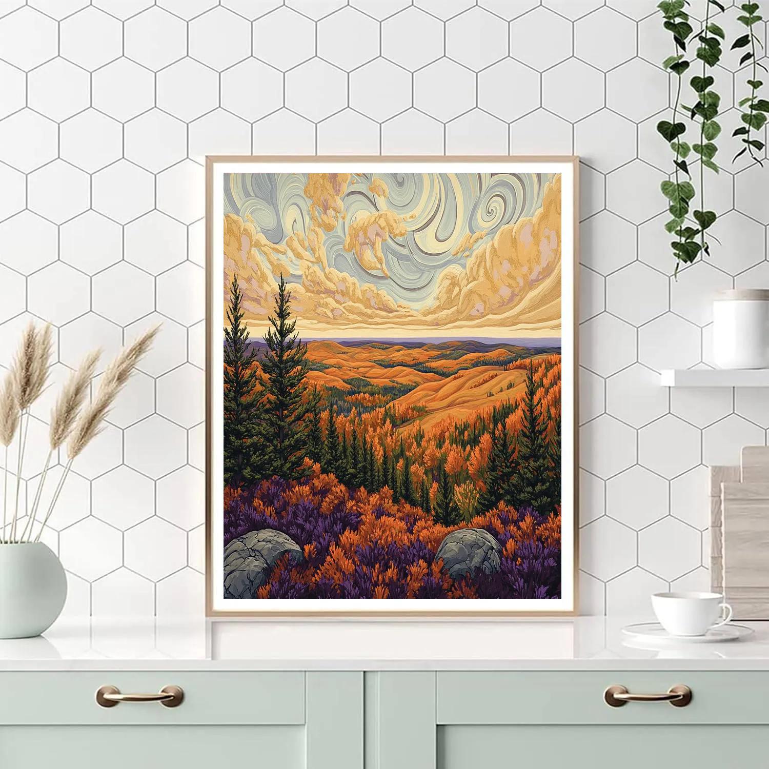 J E H MacDonald Inspired Algoma Ridge In Copper Autumn Light Painting by numbers kit