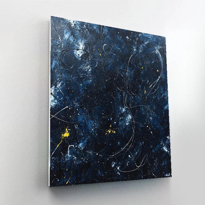 Jackson Pollock Inspired Midnight Electric Storm Field painting number kit