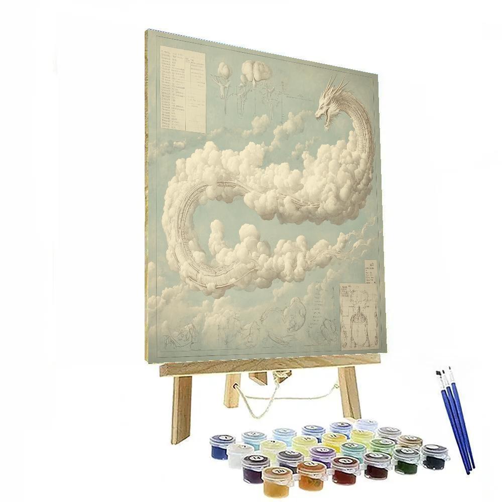 Leonardo Da Vinci Inspired Dragon Cloud Anatomy Paint by numbers kits