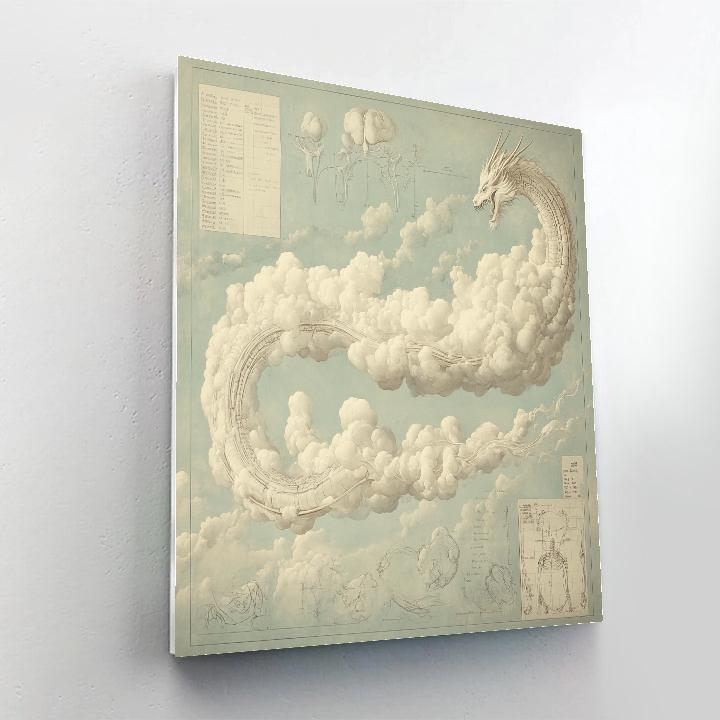 Leonardo Da Vinci Inspired Dragon Cloud Anatomy Paint by numbers kits