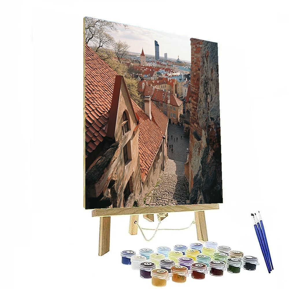 Rooftop View Over Old Town Tallinn Estonia Number painting