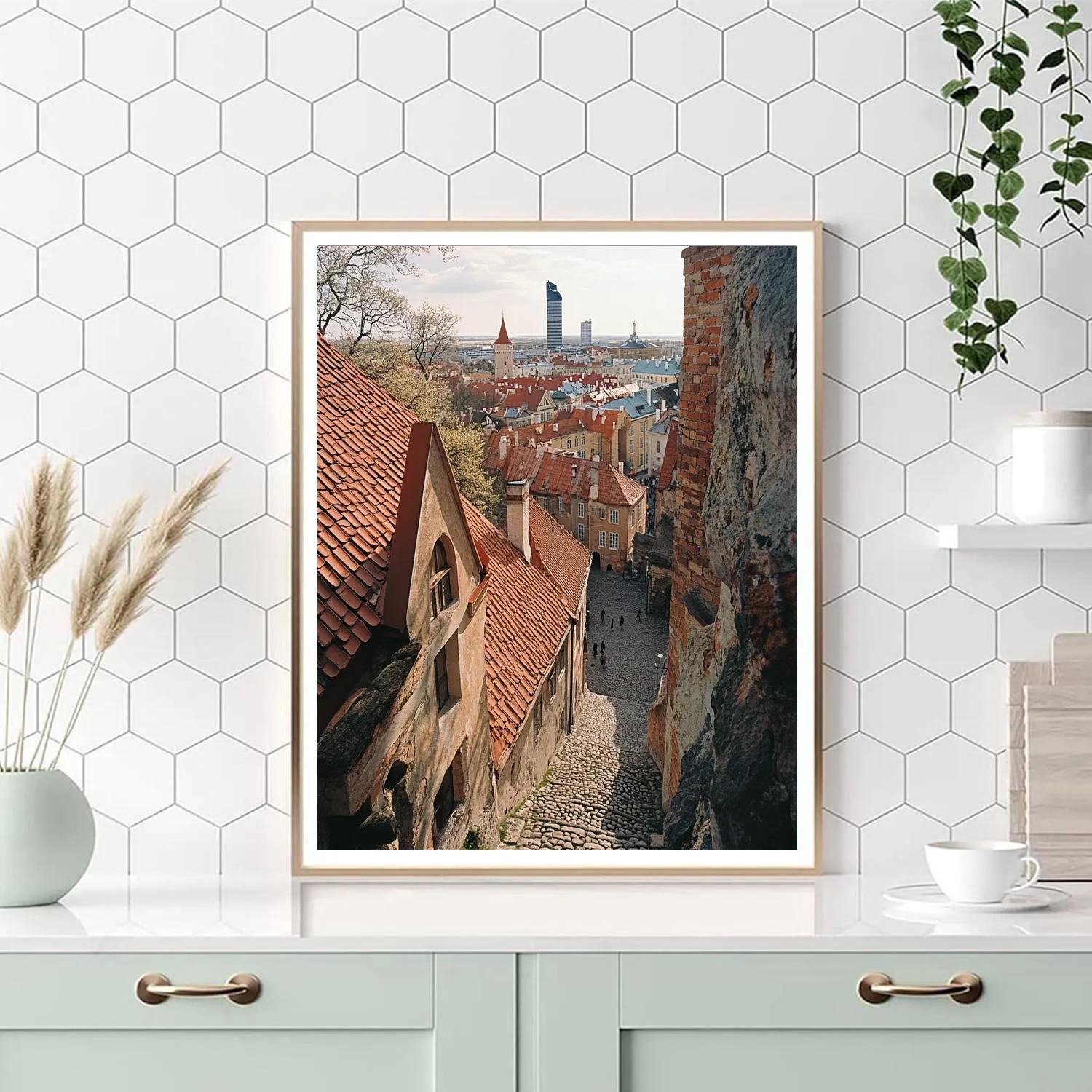 Rooftop View Over Old Town Tallinn Estonia Number painting