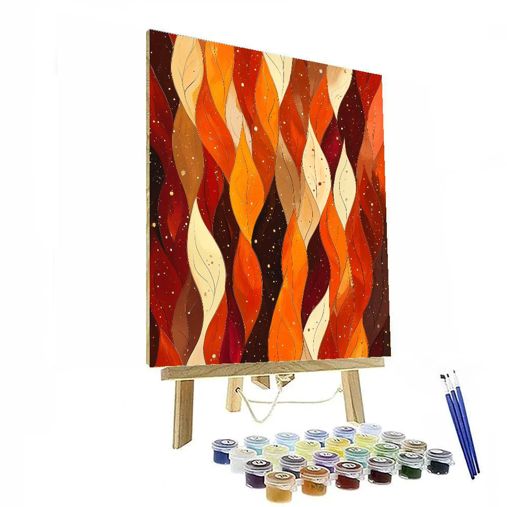 Jackson Pollock Inspired Autumn Ember Flow Numbered painting kits