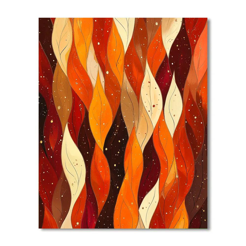 Jackson Pollock Inspired Autumn Ember Flow Numbered painting kits